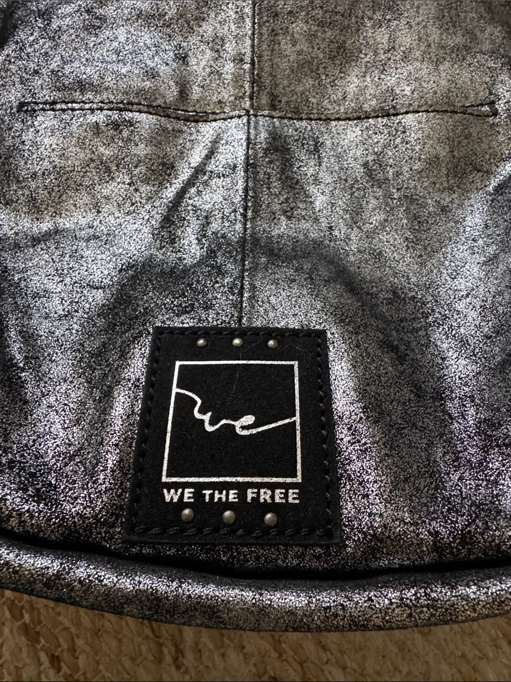 We The Free Shimmery Silver Crescent Shoulder Bag - Picture 2 of 7